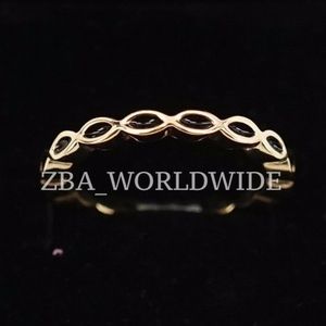 Pandora 14K Gold Black Enamel Royal Victorian Ring Size: 54 (7)